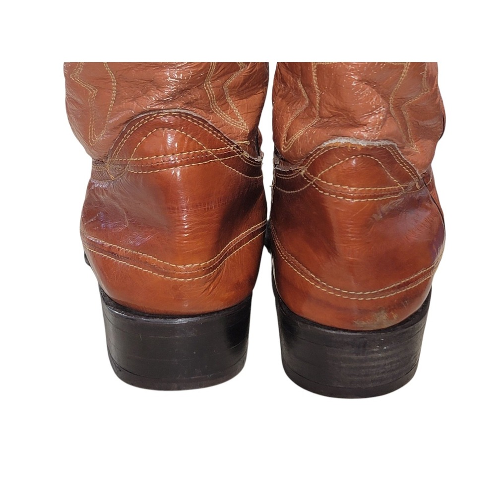 Botas Tejas Exotic Men's Eel Skin Brown Cowboy Boots US Size 8 - Picture 11 of 15